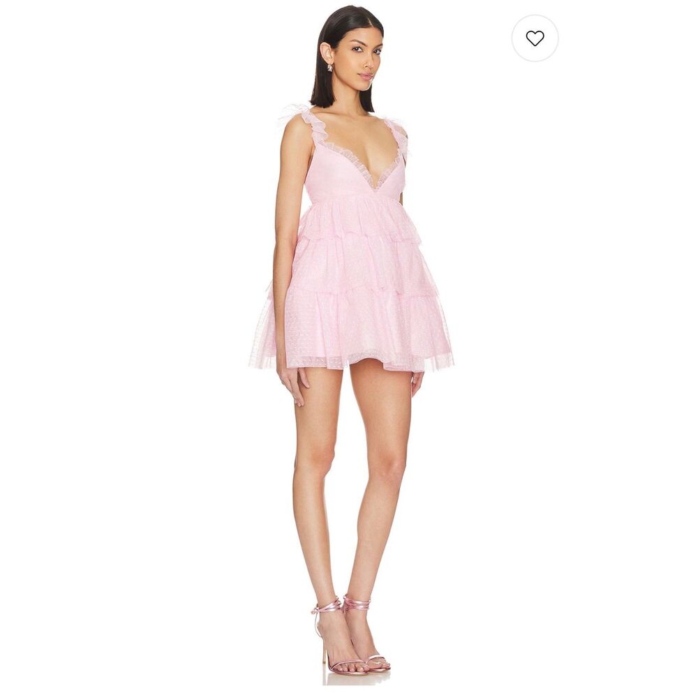 NWT More To Come Pink Ruffle Tulle Mini Dress Size Small